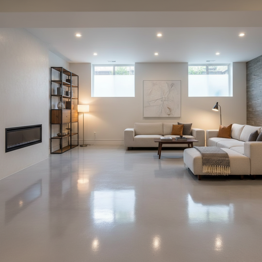 Finished basement floor
