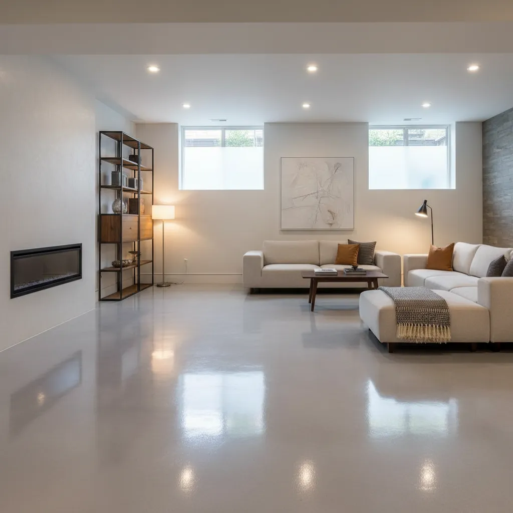Finished basement floor