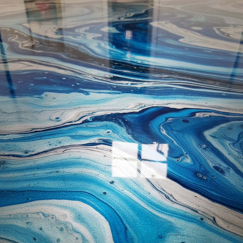 Metallic “ocean” pour