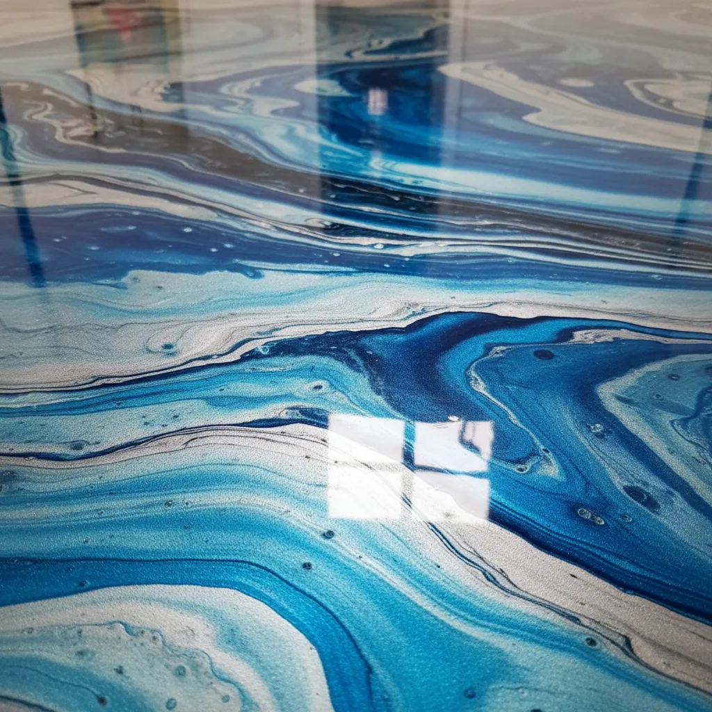 Metallic “ocean” pour